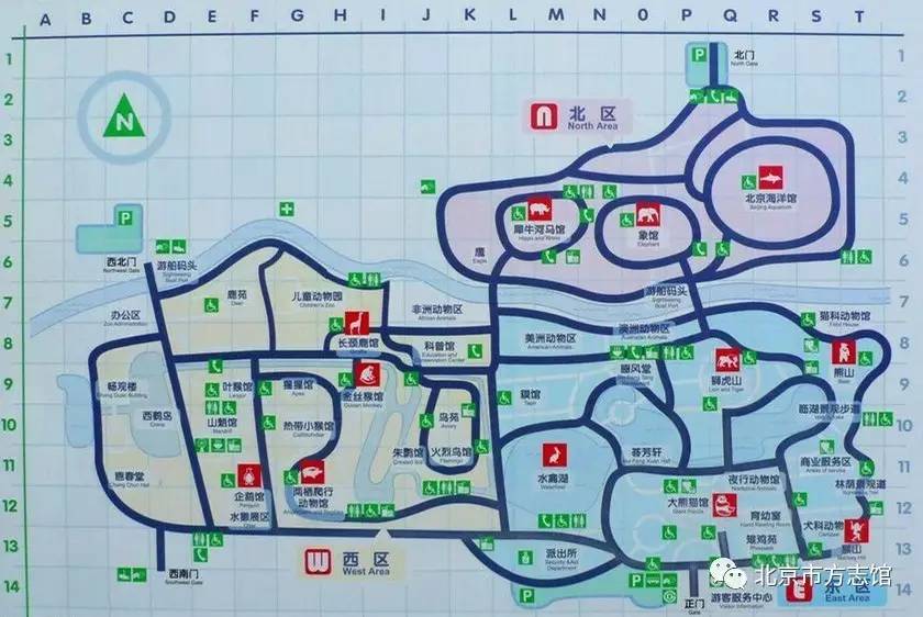 北京动物园路线图图片