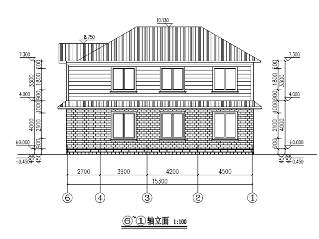 超热门135平米新农村自建二层别墅cad设计图