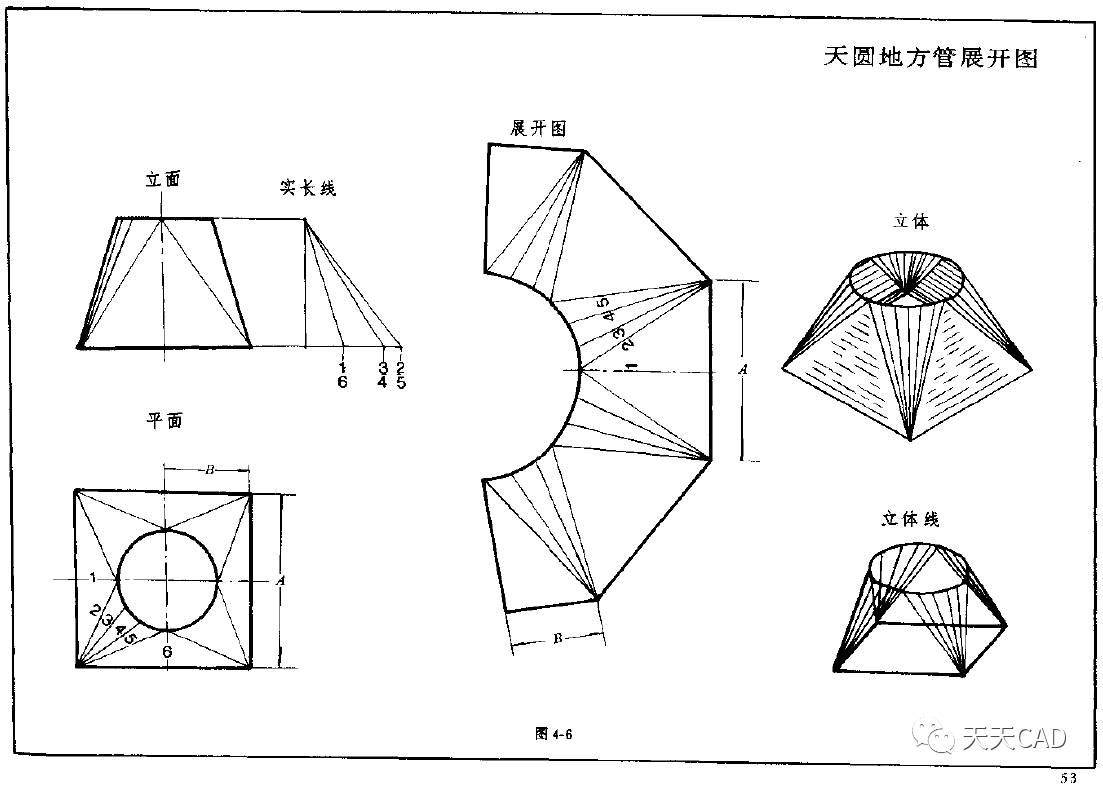 cad画天圆地方放样步骤图片