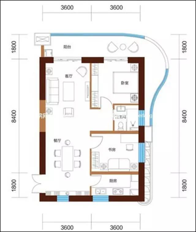 3,项目总体规划采用一轴 两中心,三街区,层层递进的设计构思.