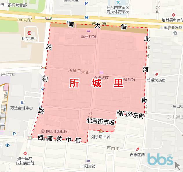 烟台朝阳街地图图片