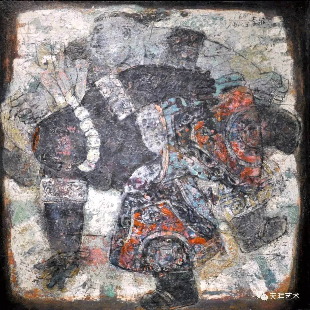 油画 李波 搏克手系列之十一 120x120 内蒙古