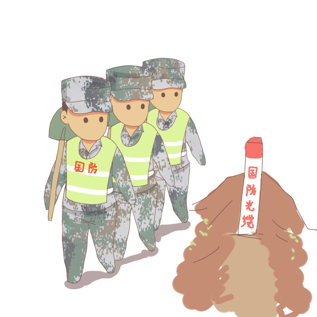 通信兵手绘图片