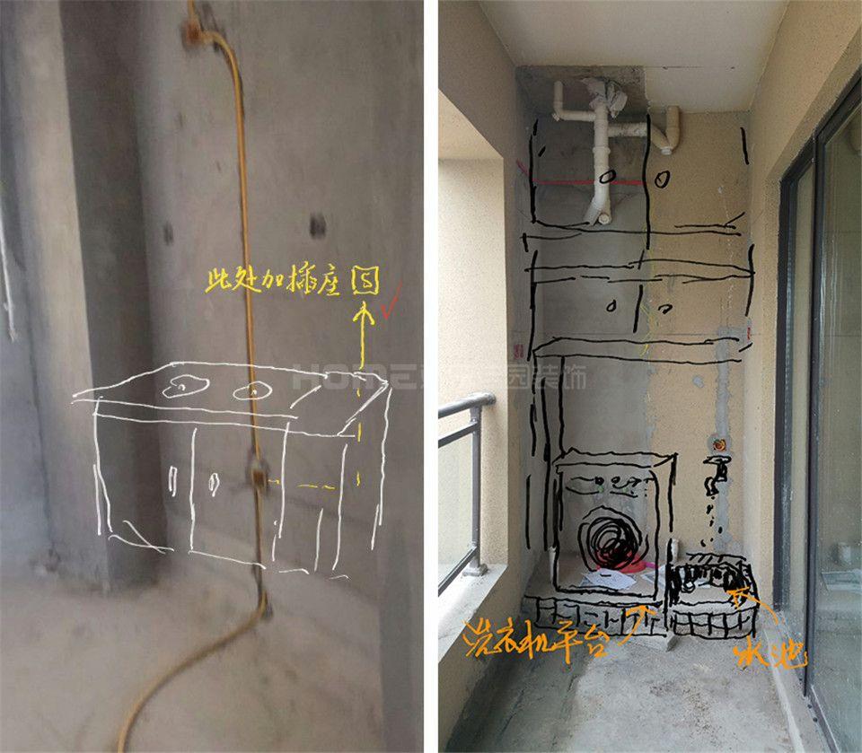 為確定水電位自己畫櫃子洗衣機也是拼了