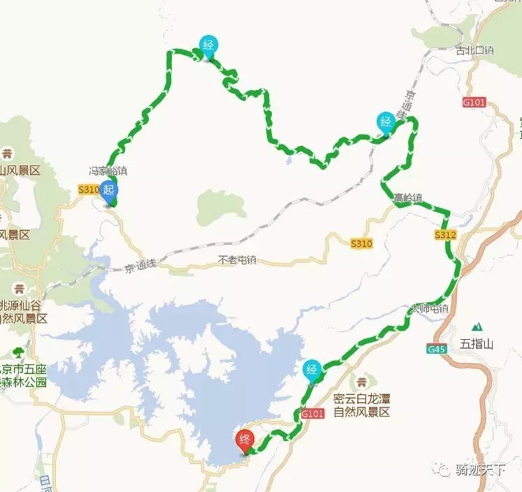 骑行路线设计 密云石佛村为起点,途经西坨古隧道,半城子水库,高岭