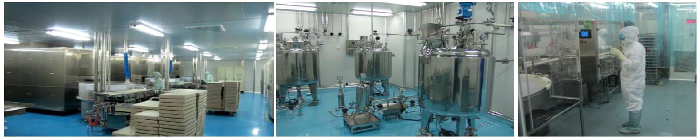 8台冻干机(总冻干面积275 m2),5台轧盖机为核心设备组成的冻干粉针剂