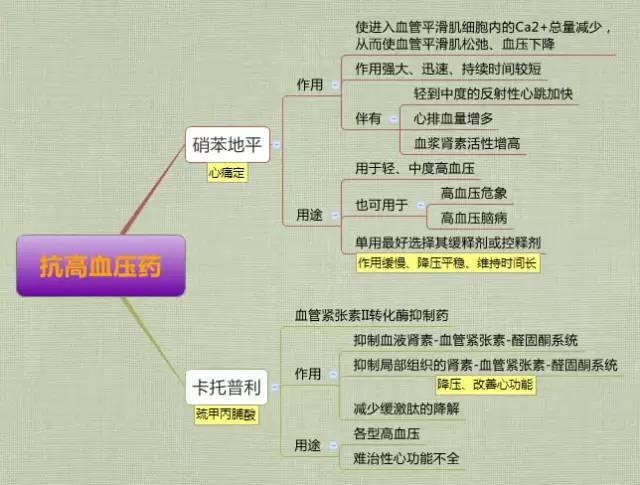 药理学思维导图-心血管药物部分