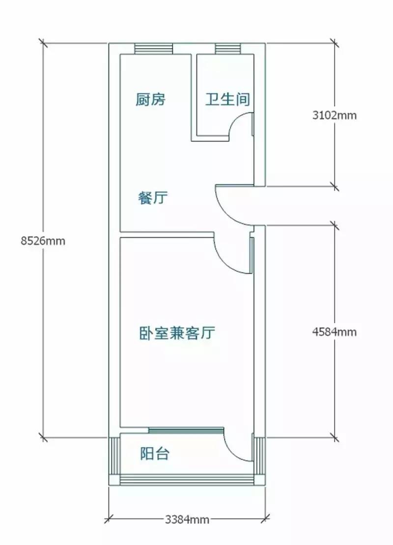 45平方一室一厅设计图图片