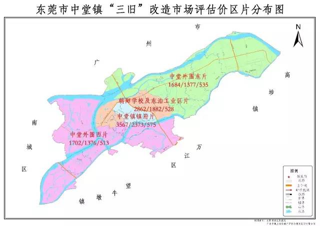 中堂镇地图各乡村位置图片
