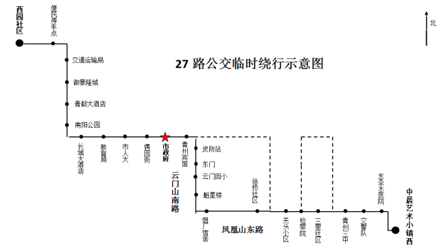 36路公交車調整後運營路線:海龍大酒店—金天地超市—車站派出所