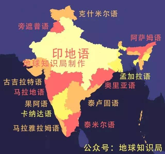 印度民族分布图中文版图片