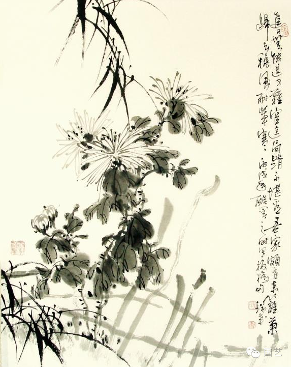 绝美中国写意画菊花