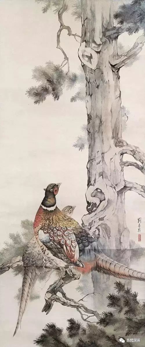 看自由画家刘奎龄先生画鸡