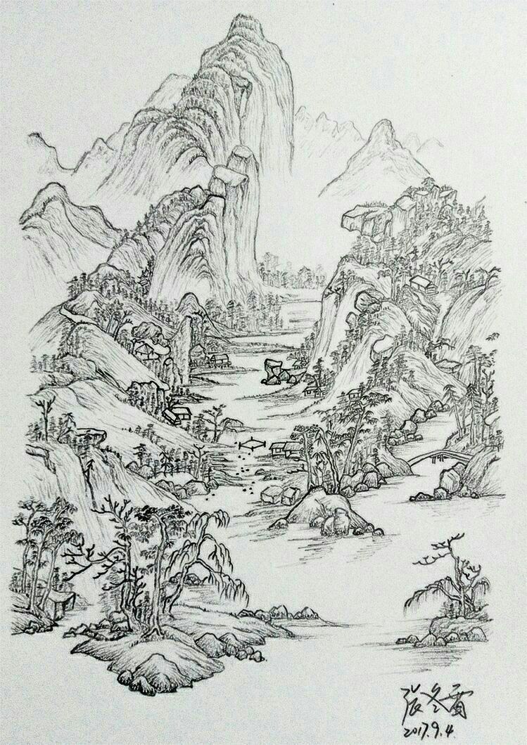 张冬雷此画仿摹的是清代王原祁的富春山居