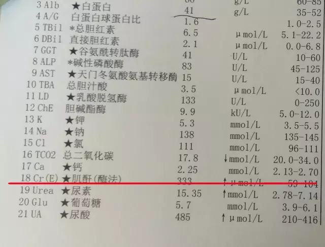 肌酐偏低是什么原因图片