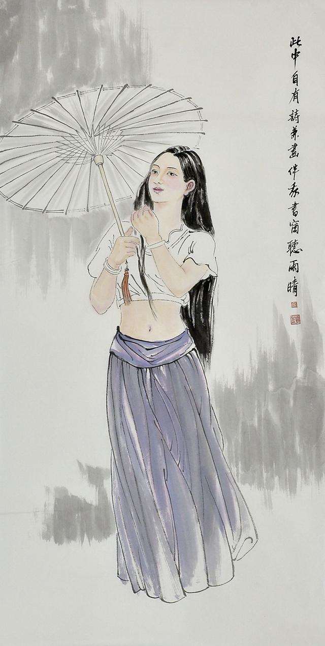 60幅美女人物水墨画图片