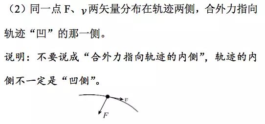 (1)瞬時速度沿軌跡的切線方向,合外力一定不沿切線方向;曲線運動的受