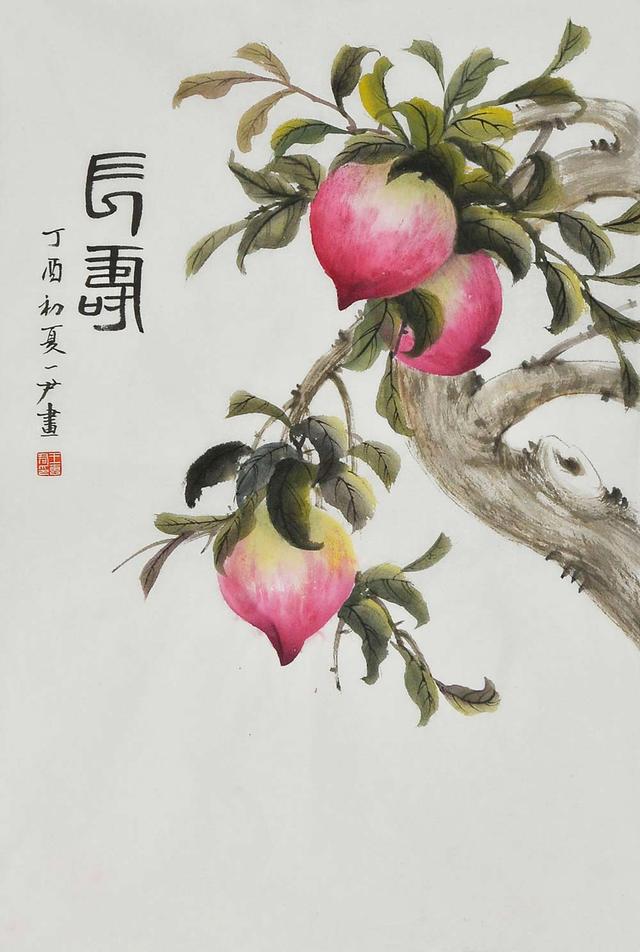 作品欣賞:畫家王惠君的這幅花鳥畫《多壽》,色彩濃郁,渾然天成,氣韻不