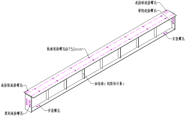 吊车梁中间跨构造