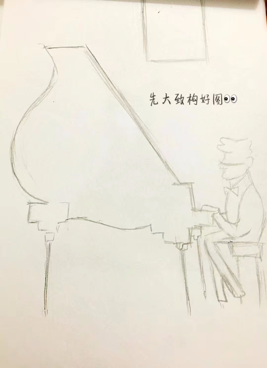 钢琴手绘马克笔图片