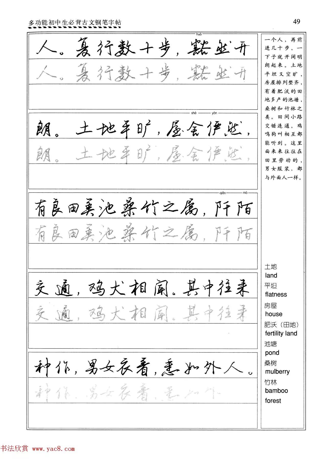 任平鋼筆行書字帖必背古文