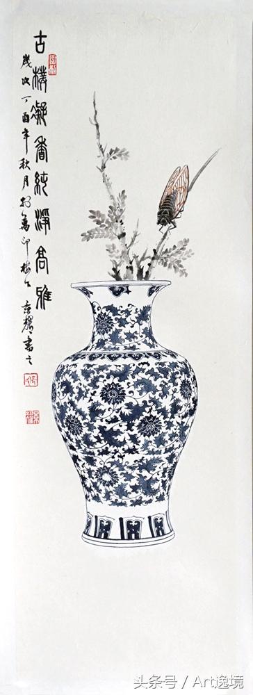 画家张景耀国画作品—青花瓷篇赏析