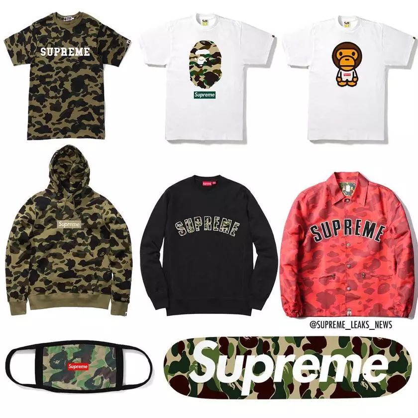 潮潮聯合,supreme x bape 聯名系列曝光