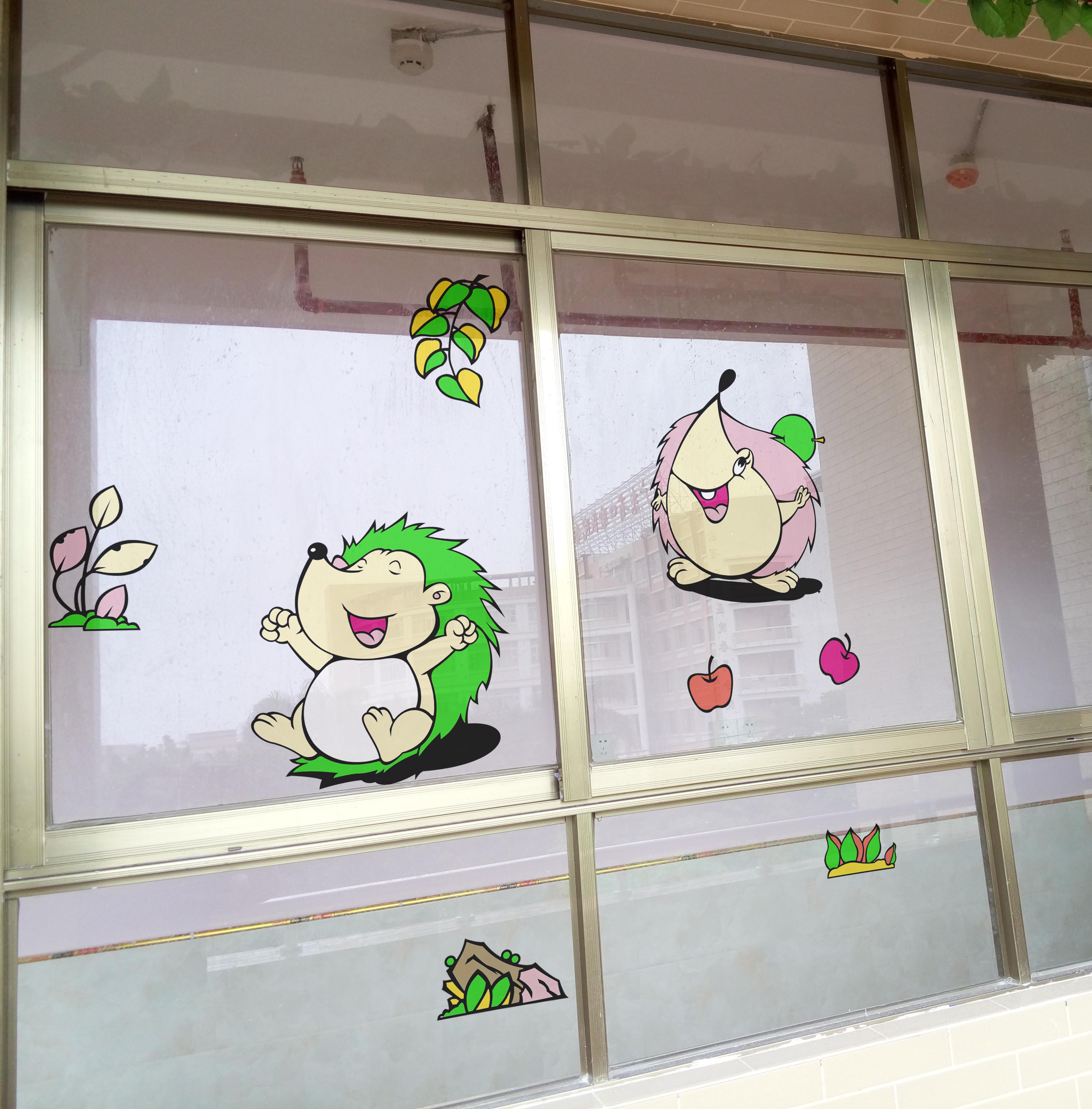 幼儿园卡通玻璃大门贴,有您喜欢的款吗?