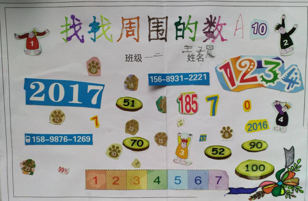 一年级数字剪贴报图片