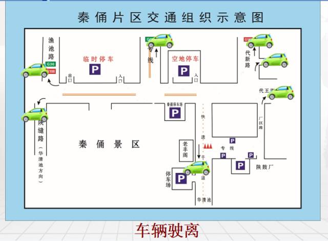 兵马俑旅游路线示意图图片