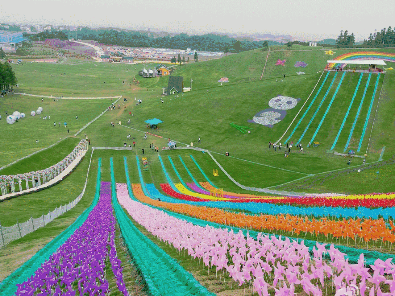 黄州飞鸿滑草场图片