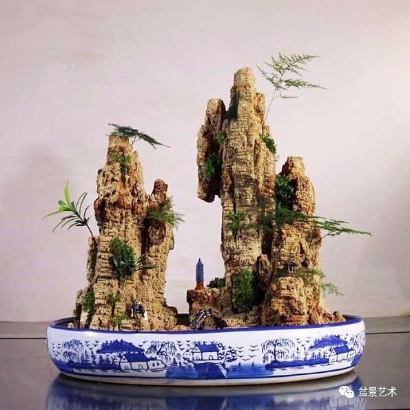 自制小上水石盆景制作图片