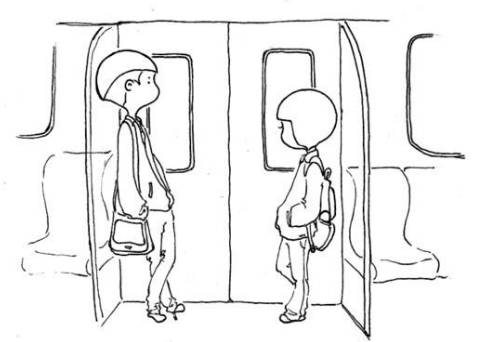 地铁出站口简笔画图片