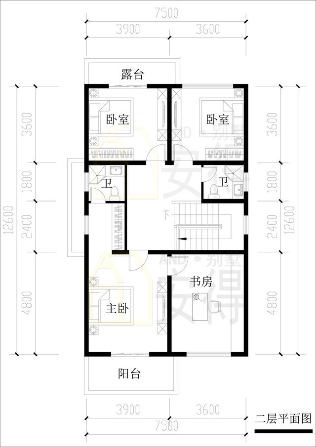 7.5x12.6米農村小戶型坡屋頂別墅,簡約歐式,實用好看