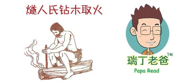 燧人氏钻木取火简笔画图片