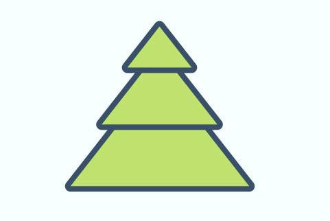 第二步:给三角形填充为绿色,描边为蓝色,描边粗细不要按教程的数值