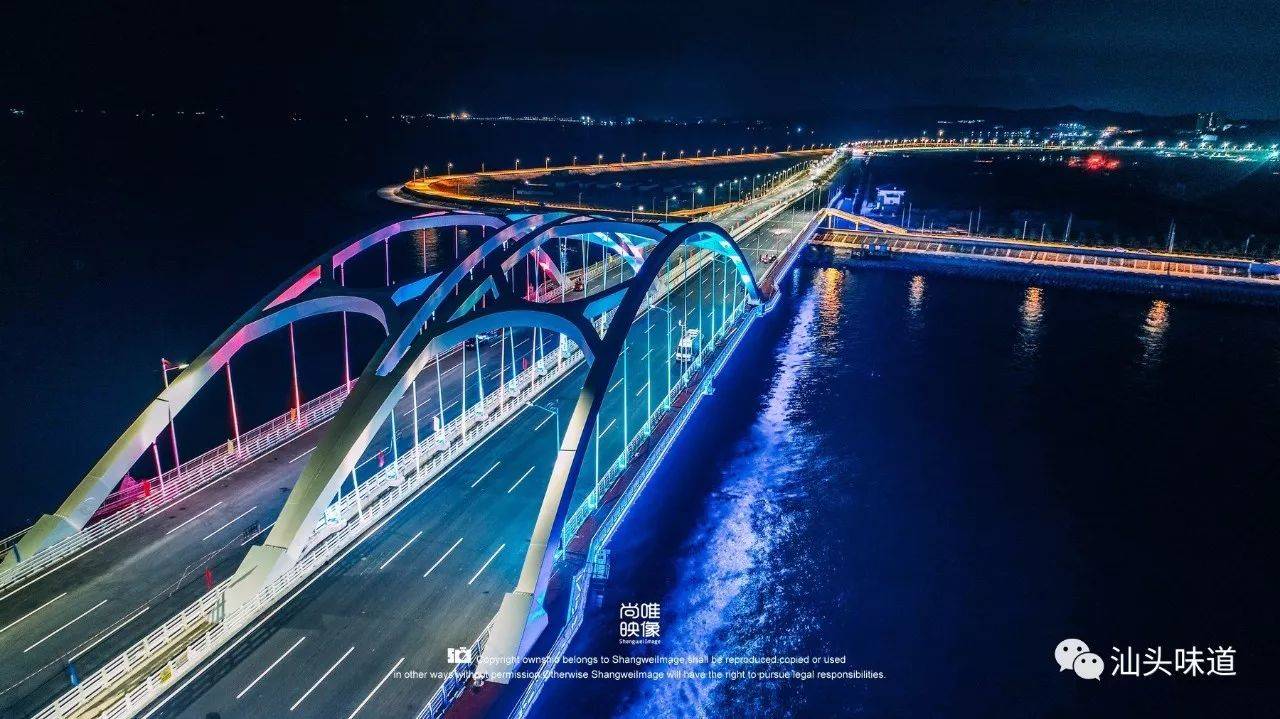汕头东海岸夜景图片图片