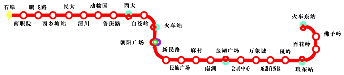 南宁1号线地铁线路图图片