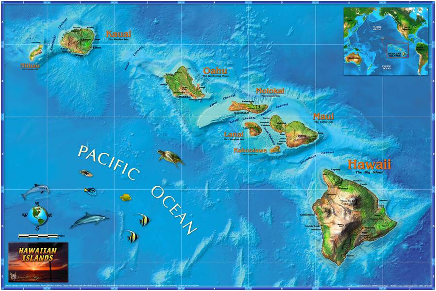 夏威夷群岛地形图片