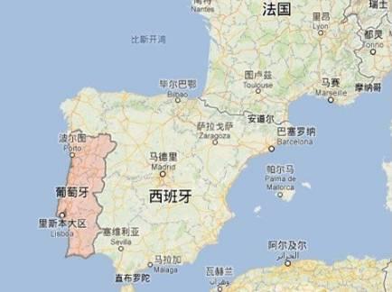 葡萄牙西班牙地理位置图片