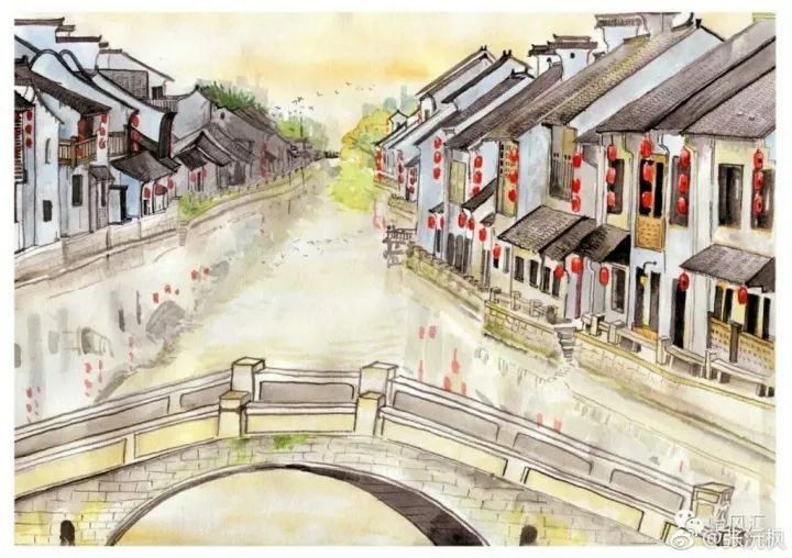 江阴南门街区绘画图片