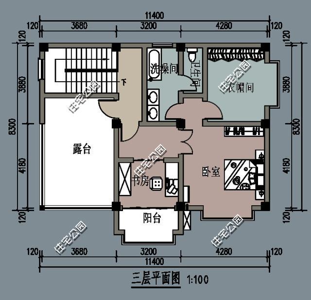 11米x9米一层建房图纸图片