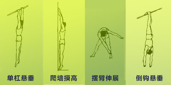 单杠悬垂,爬墙摸高,摆臂伸展,倒钩悬垂,篮球,游泳等等,长高运动的原则