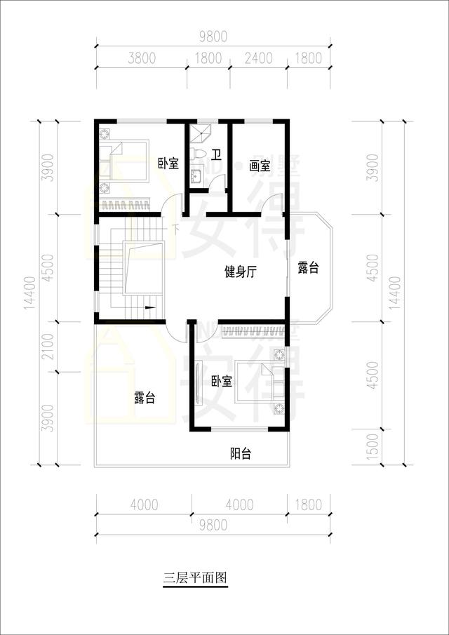 农村长方形吉宅户型图图片