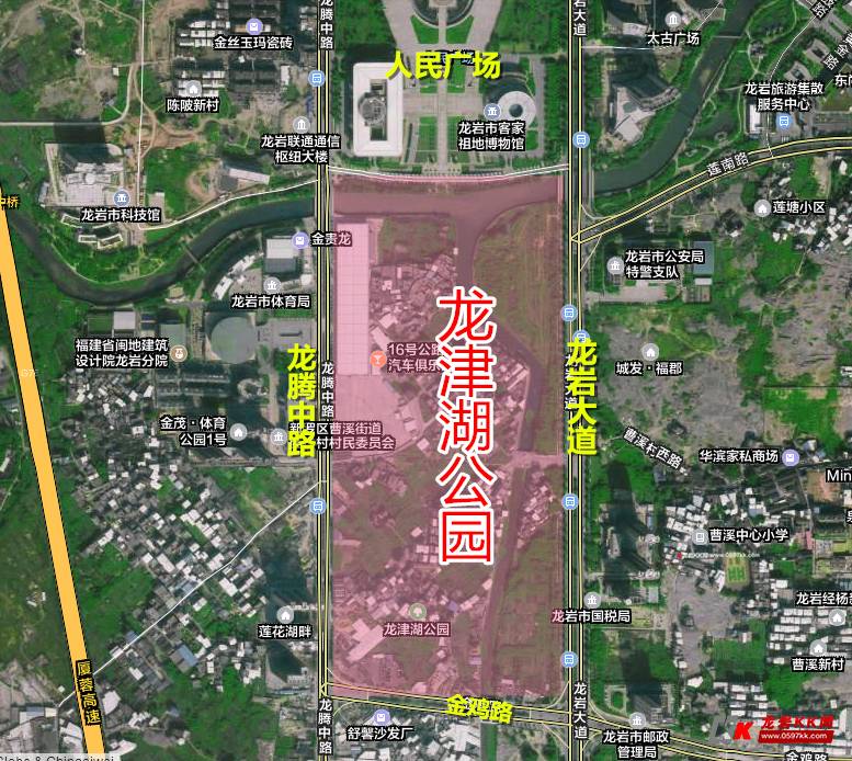 【小编踩盘】龙津湖公园项目加紧施工建设 最新进度实景俯视图