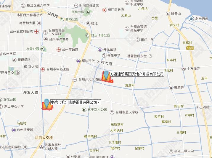 温州中梁以204000万元竞得椒江区洪家街道现代大道以北,白云山南路以