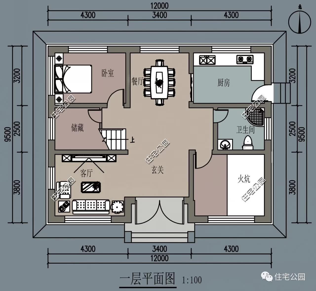 帶火炕10x12米鄉村小洋樓全圖預算視頻展示