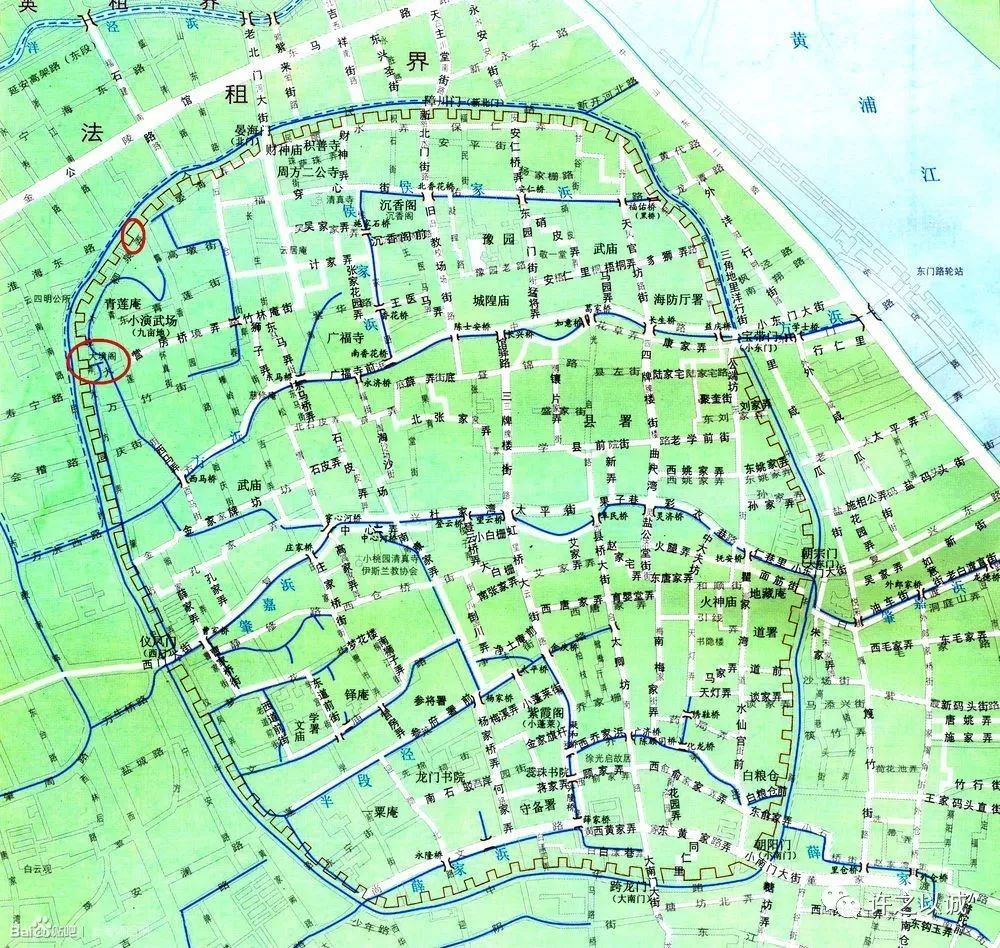 现在你从上海地图上看,中华路和人民路,都是两个接近半圆形的线路