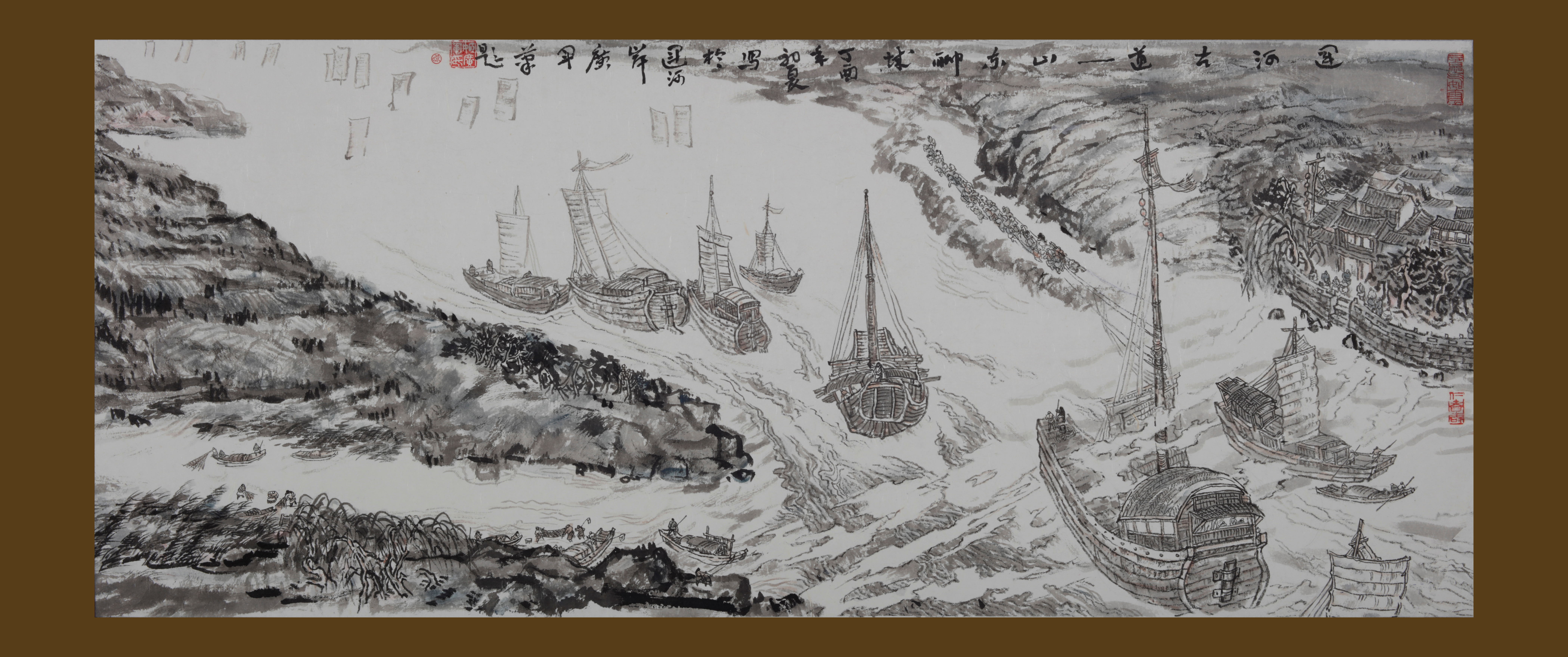 扬州运河工笔画图片