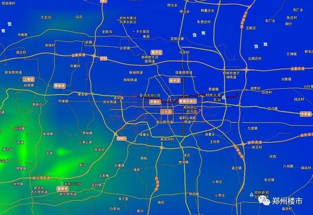 郑州市海拔地图图片